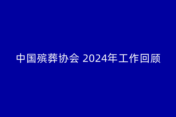 中国殡葬协会2024年工作回顾